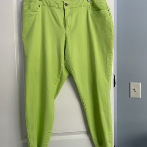 Christopher & Banks lime green jeans
